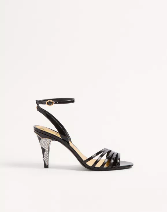 Valentino Ladycrush Patent Leather Sandal With Crystals 85Mm - Image 1